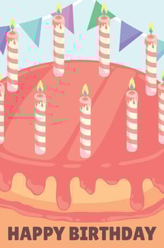 happy birthday celebration card vector