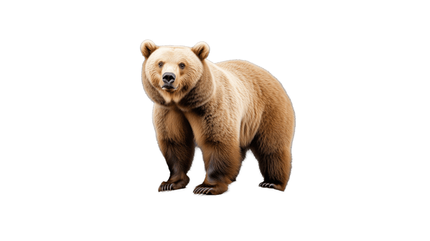 Brown bear standing with head turned png