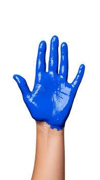 Hand painted blue raised palm png