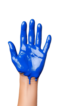 Raised hand painted in blue png