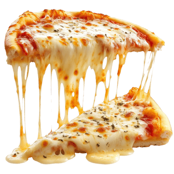 Gooey cheese pizza perfection png