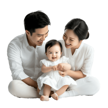 Happy family enjoying time with their baby at home png