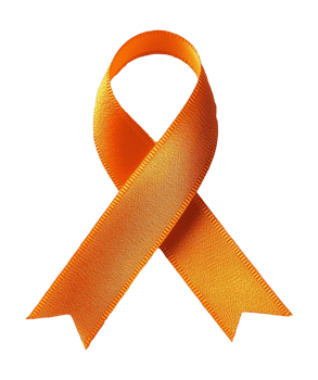 Orange ribbon for cancer awareness png