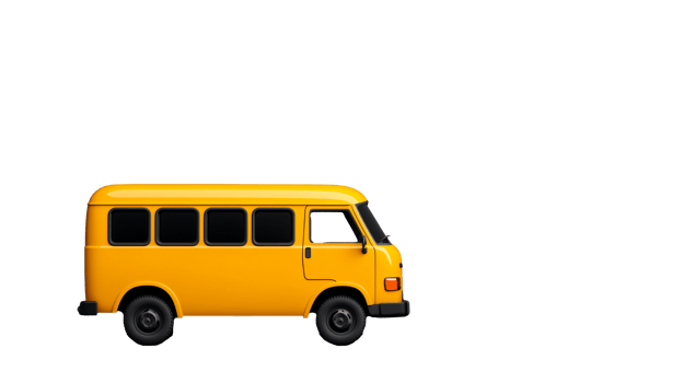 Classic yellow school bus png