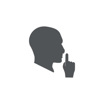 Silhouette illustration design is forbidden to speak, noisy. vector