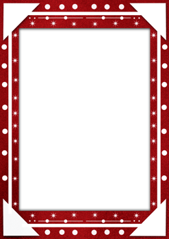 A red frame with white polka dots png