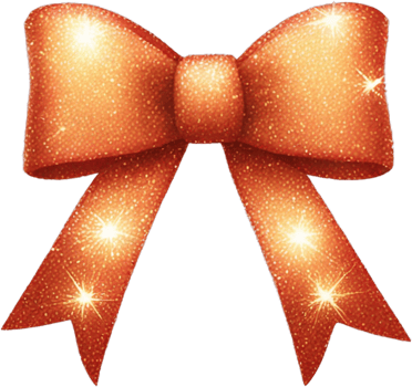 An orange bow with sparkles on it png
