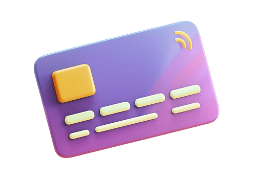 Credit Card with Chip in 3D Render Style png