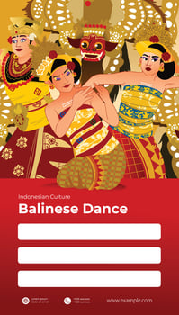 Tourism event poster layout idea with Indonesia Bali dancer illustration vector