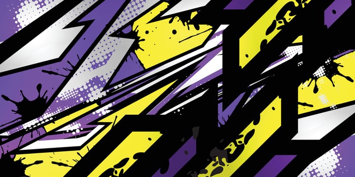 a purple and yellow abstract design with a black and white background vector