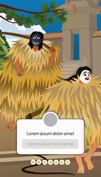 Social Media post template idea with Indonesia Bali dancer design illustration vector