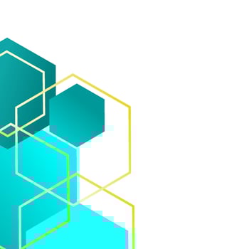 abstract hexagon wave corner for frame vector