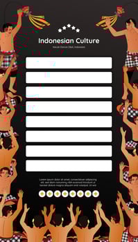 Balinese kecak dancer Illustration for social media post vector
