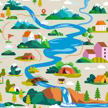 Camping Adventure Seamless Pattern vector