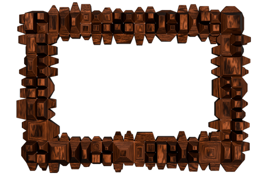 A wooden frame made of blocks rectangular form png