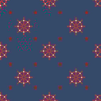 Nautical Steering Wheel Seamless Pattern vector