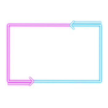 blue and pink Rectangle neon frame png