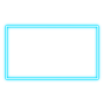 simple blue Rectangle neon frame png