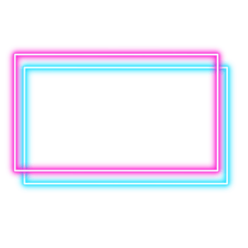 blue and pink simple rectangle neon frame png