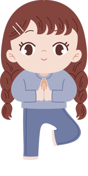 cute girl exercise with yoga png