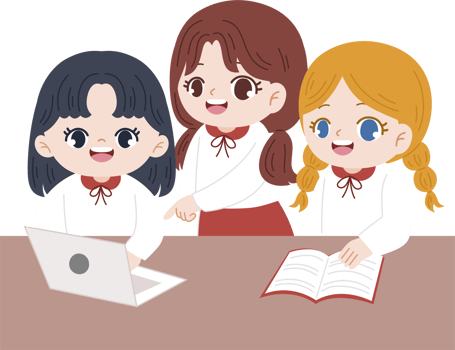 kids studying together at school using laptop png