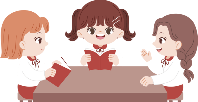 girls studying together at school png