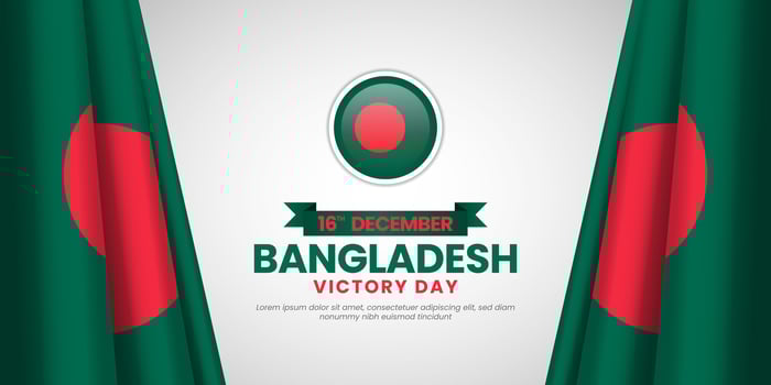 Bangladesh Victory Day Banner Background Design with realistic waving flag and blank space area vector