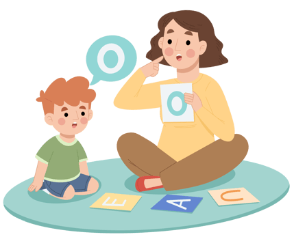Illustration of little boy with speech therapy png