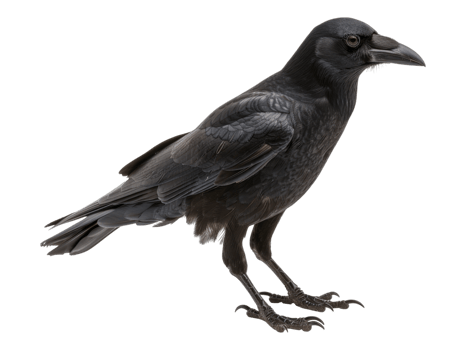 American crow. Isolated png