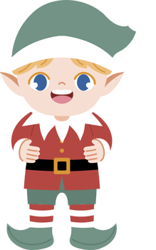 christmas elf with green christmas hat png