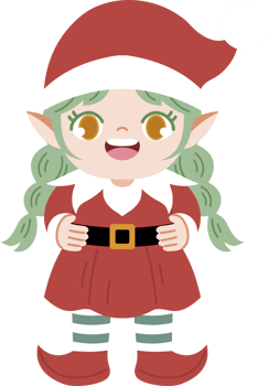 christmas elf with christmas hat png