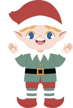 christmas elf waving hands png
