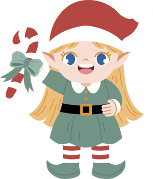 christmas elf holding candy cane png