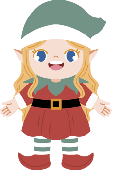 happy christmas elf cartoon character png