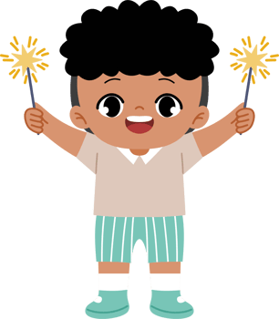 boy holding sparkler on both hand png
