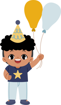 cute boy holding ballons png