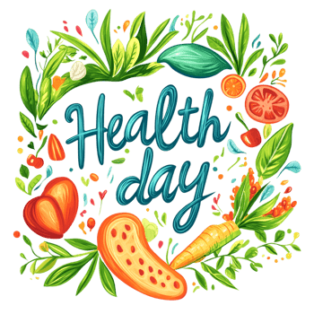 Health Day Lettering on transparent background png