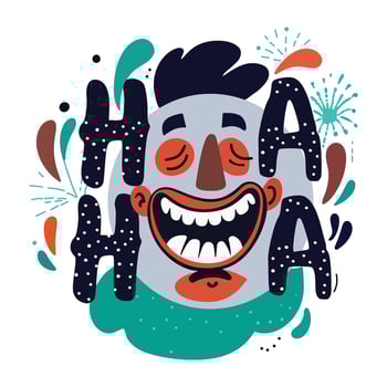 Laughter sticker in flat style vector