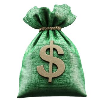 Green Money Bag on transparent background png