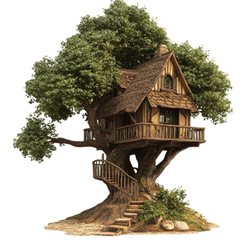 image of a tree house on a transparent background png