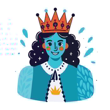 Royal vibes sticker in flat style vector