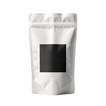 A white bag with black square on it png