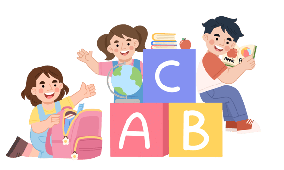 Children reading and studying illustration png