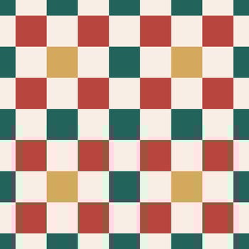 Checkered Christmas style seamless pattern for wrapping paper, book cover and fabric. vector