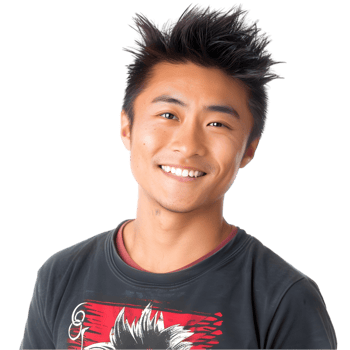 A young man with a black shirt and a smile png