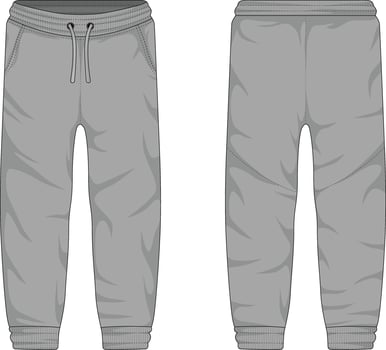 Plain grey sports training pants mockup vector