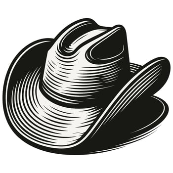 Classic Western Cowboy Hat in Monochrome - A Vintage Style Line Art for Western Themes vector