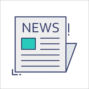 News icon with a blue background vector
