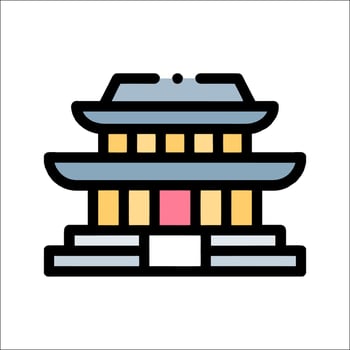 Chinese pagoda icon illustration vector