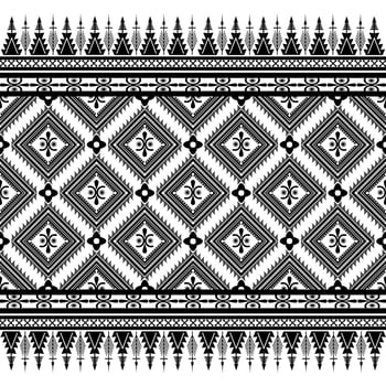 Vintage monochrome geometric abstract Tribal pattern. vector